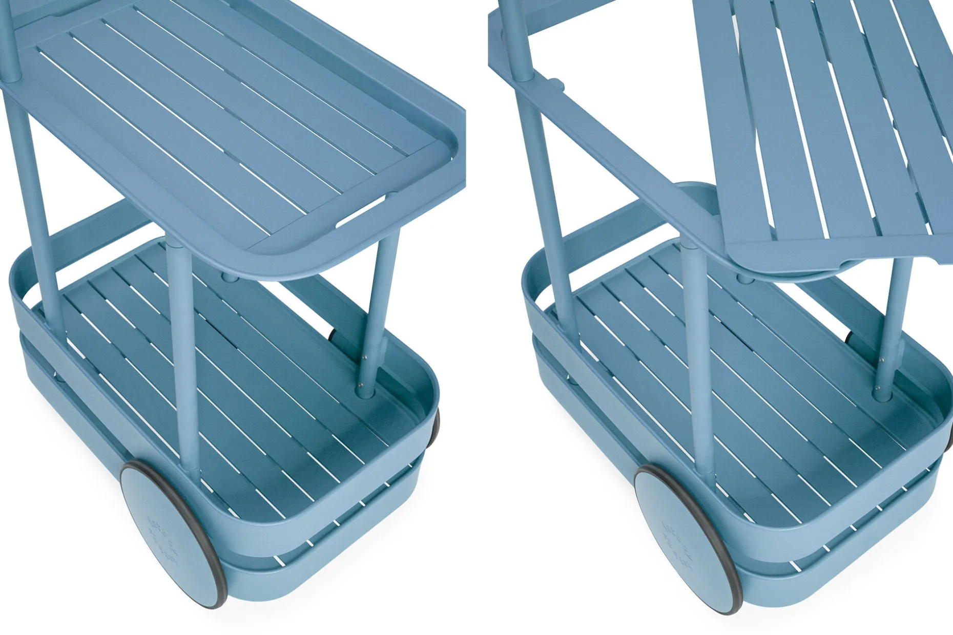 Jolly Trolley Table de bar mobile, bleu, 78x55x200 cm