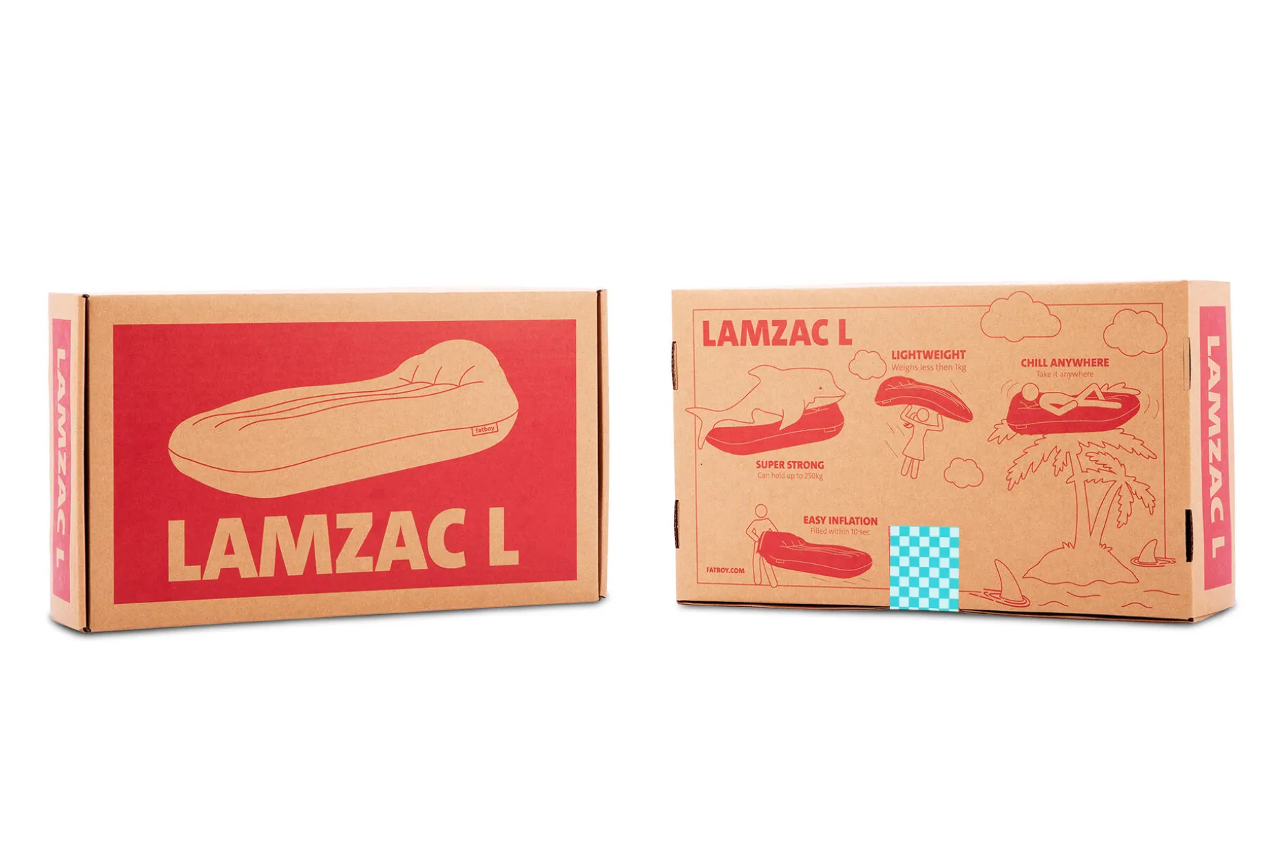 Lamzac L Pouf gonflable, blanc, 190x105x45 cm