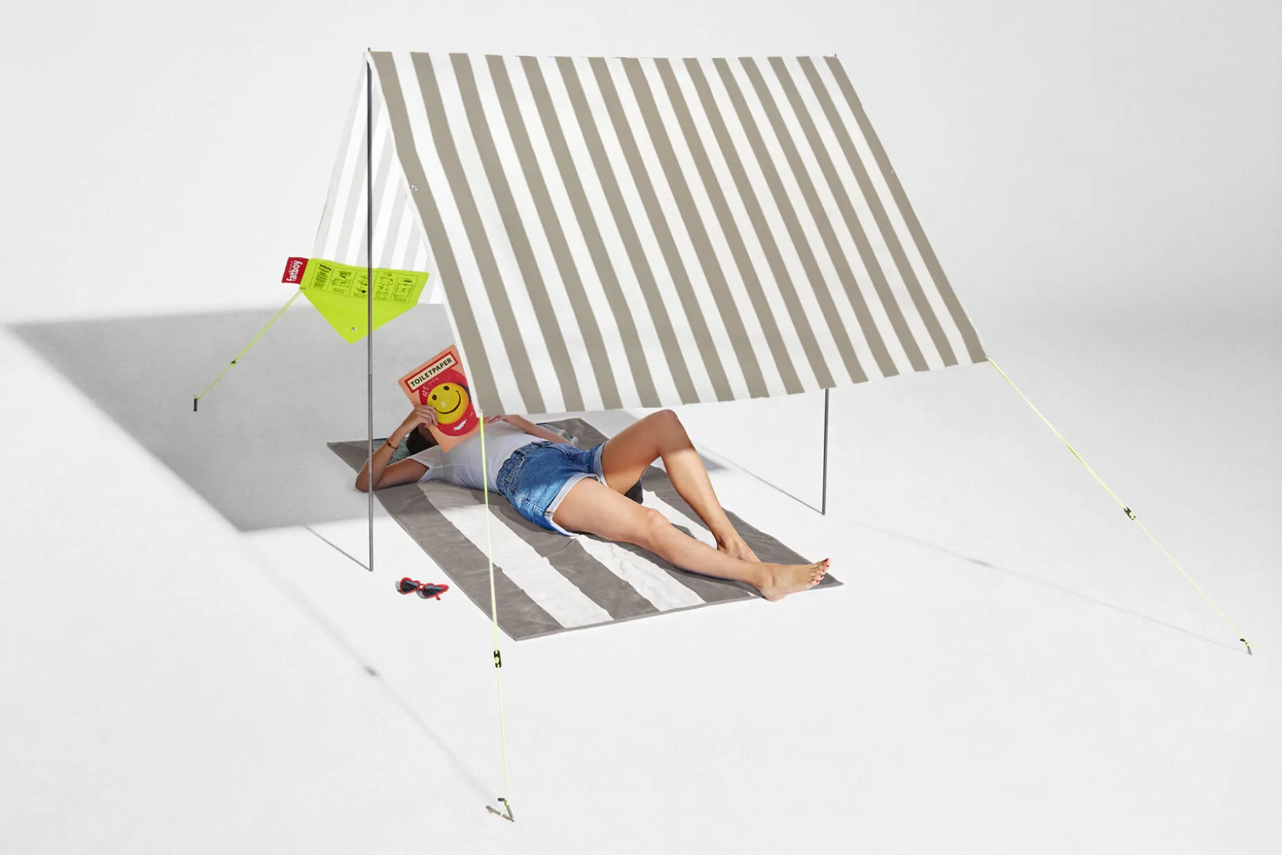 Miasun Tente de plage portable, gris, 330x190x140 cm