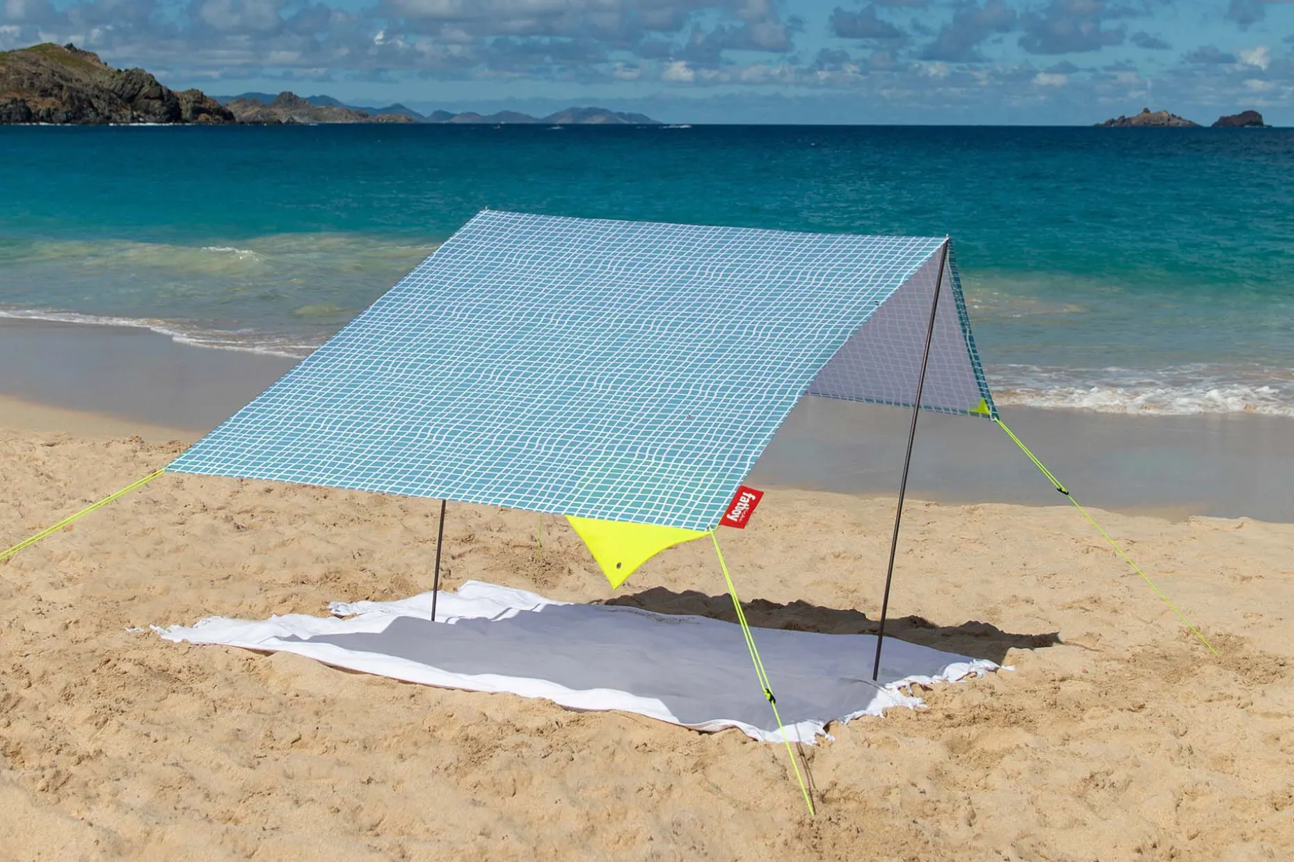 Miasun Tente de plage portable, bleu, 330x190x140 cm