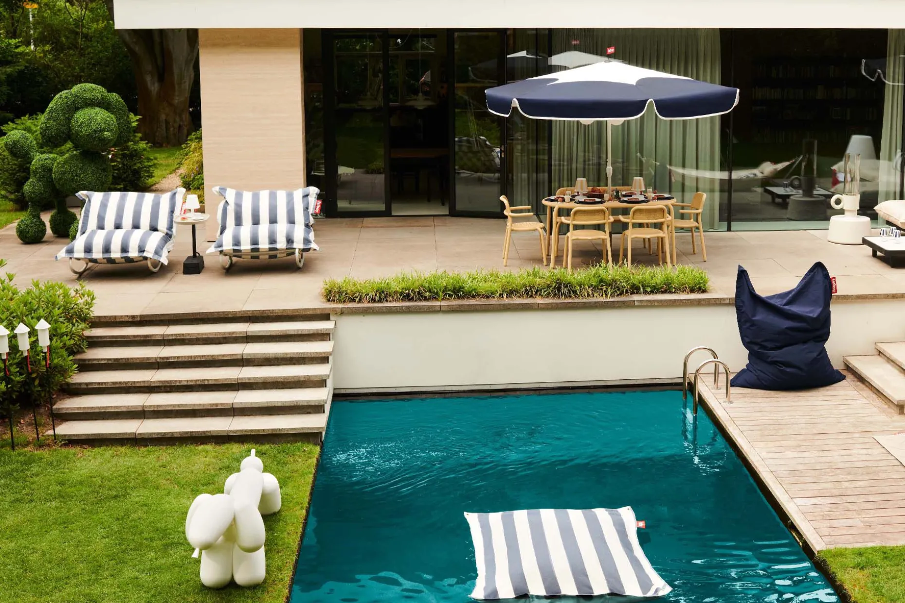 Original Outdoor Pouf d'extérieur, blanc, 134x180 cm