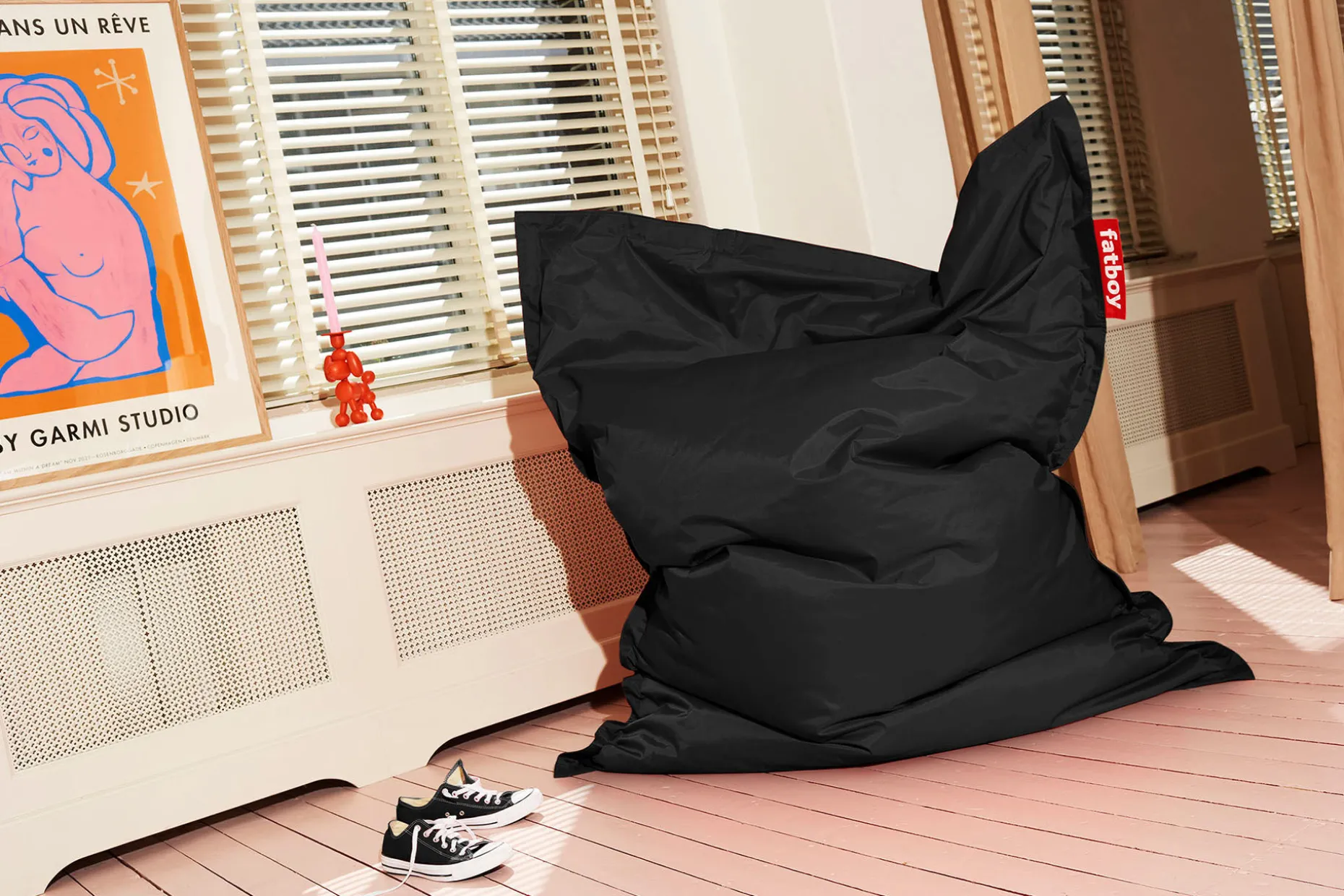 Original Pouf d'intérieur, black, 140x180 cm