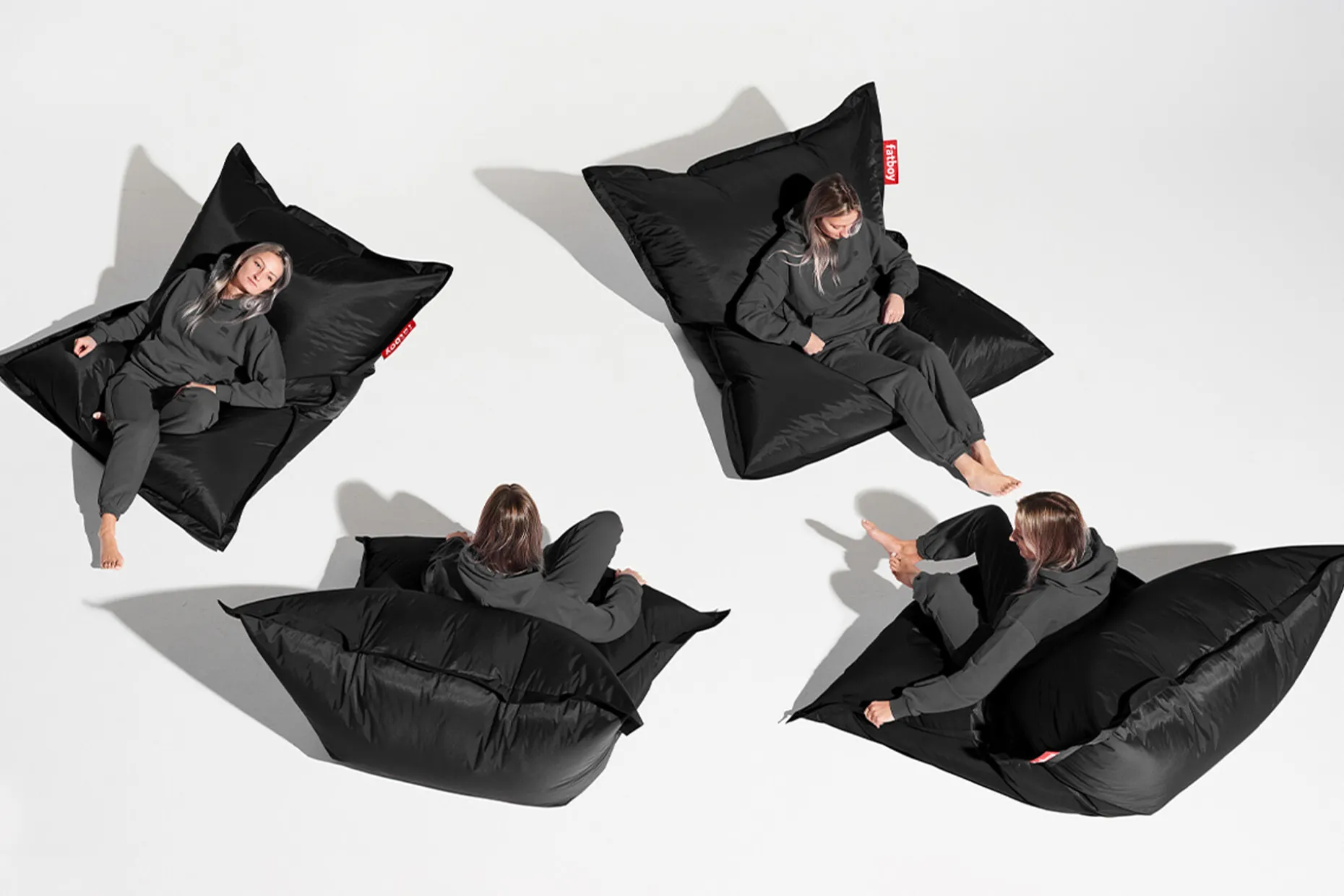 Original Pouf d'intérieur, black, 140x180 cm