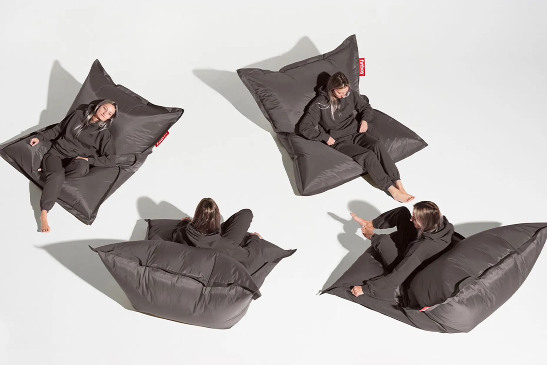 Original Pouf d'intérieur, gris, 140x180 cm