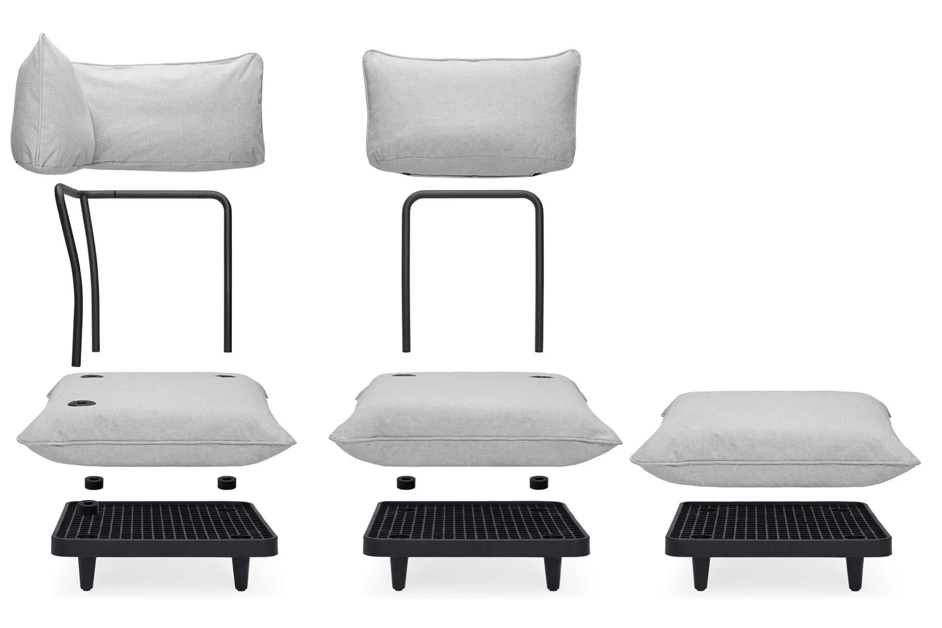 Paletti Corner Seat Fauteuil d’angle modulaire, gris, 100x100x90 cm