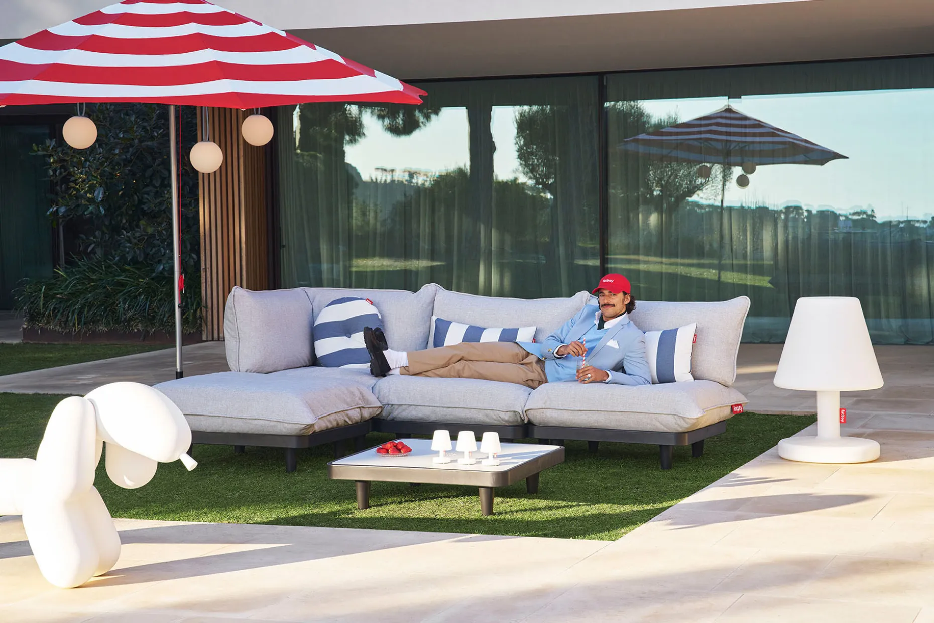 Paletti Daybed Fauteuil lounge d’extérieur modulaire, 190x100x90 cm