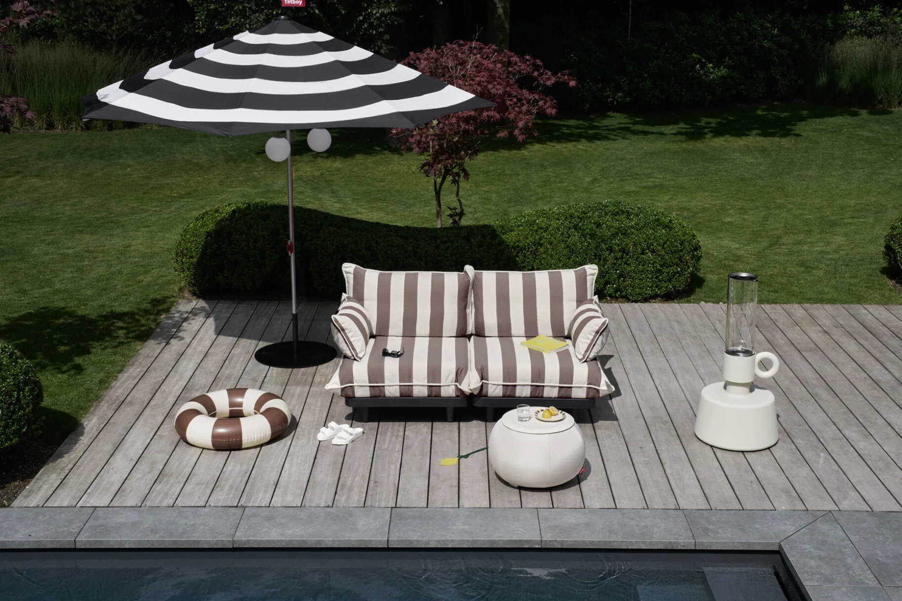 Paletti Daybed Fauteuil lounge d’extérieur modulaire, 190x100x90 cm