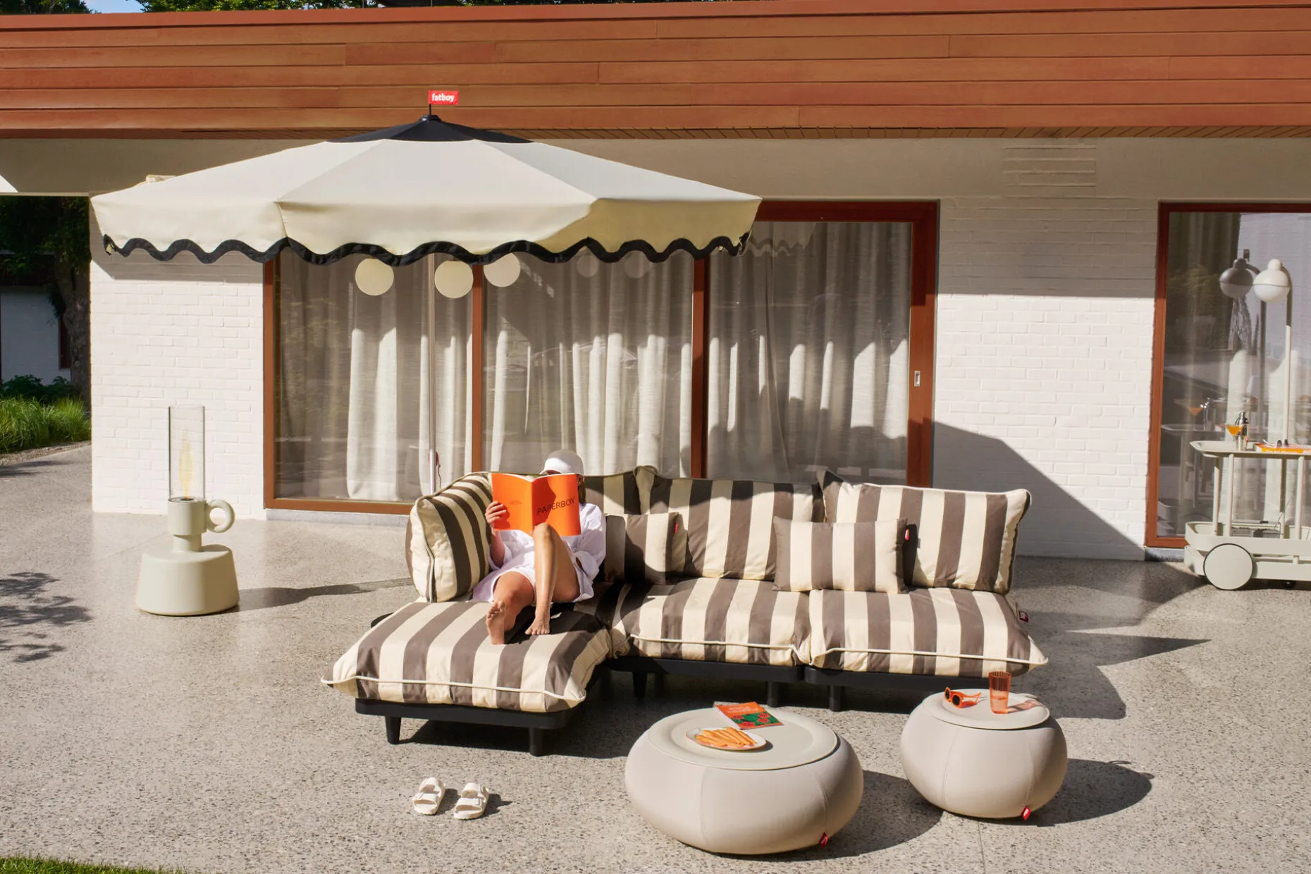 Paletti Daybed Fauteuil lounge d’extérieur modulaire, 190x100x90 cm