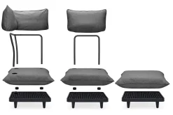 Paletti Hocker Hocker modulaire d’extérieur, gris, 100x100x45 cm
