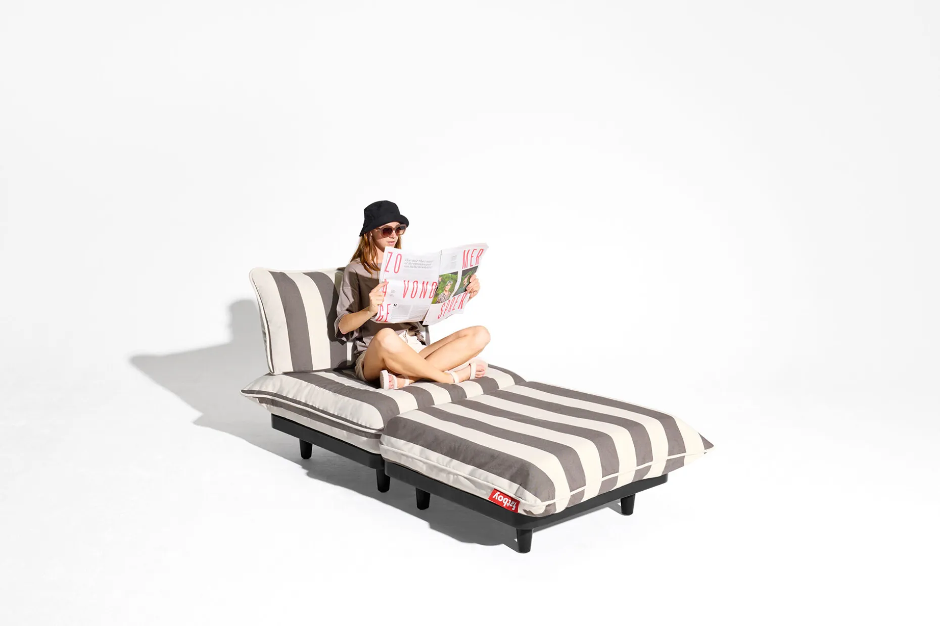 Paletti Hocker Hocker modulaire d’extérieur, marron, 100x100x45 cm