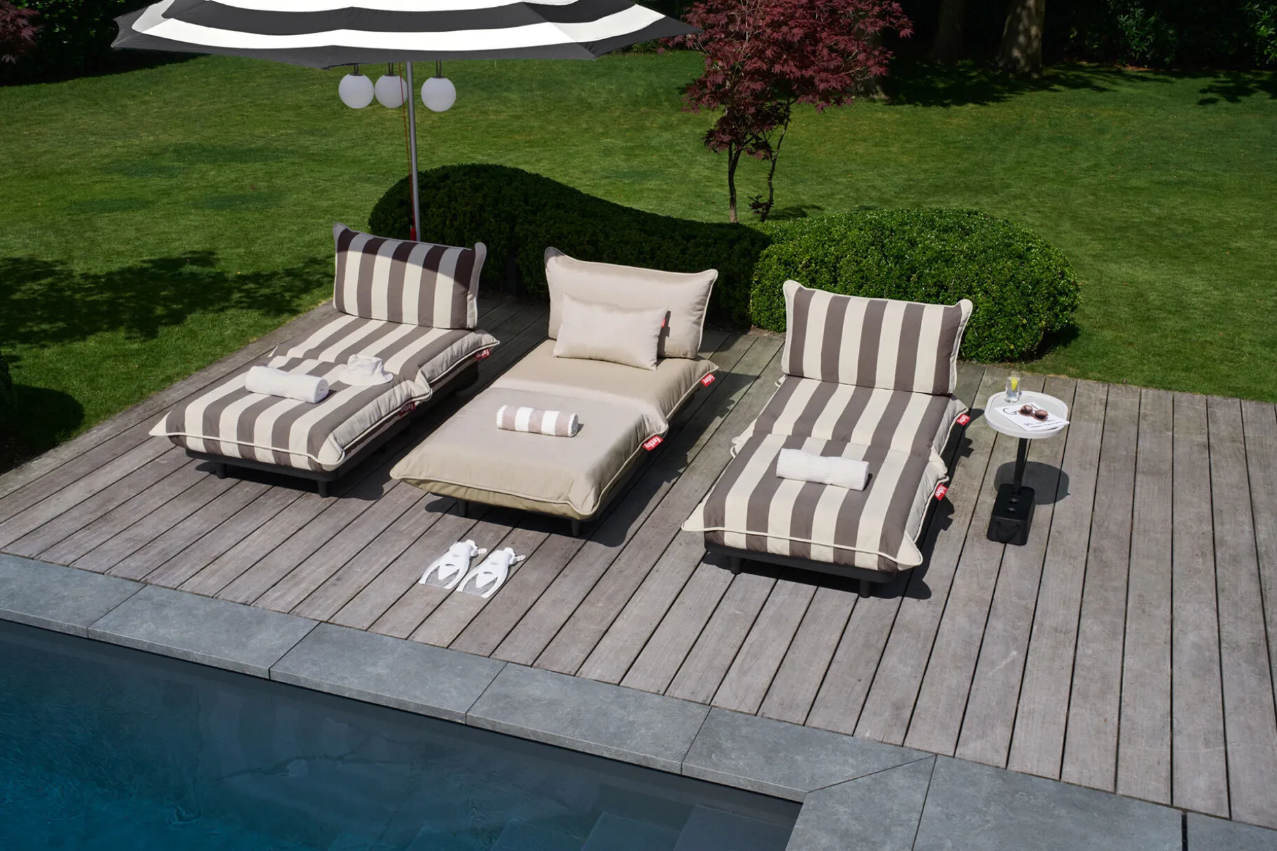 Paletti Hocker Hocker modulaire d’extérieur, marron, 100x100x45 cm