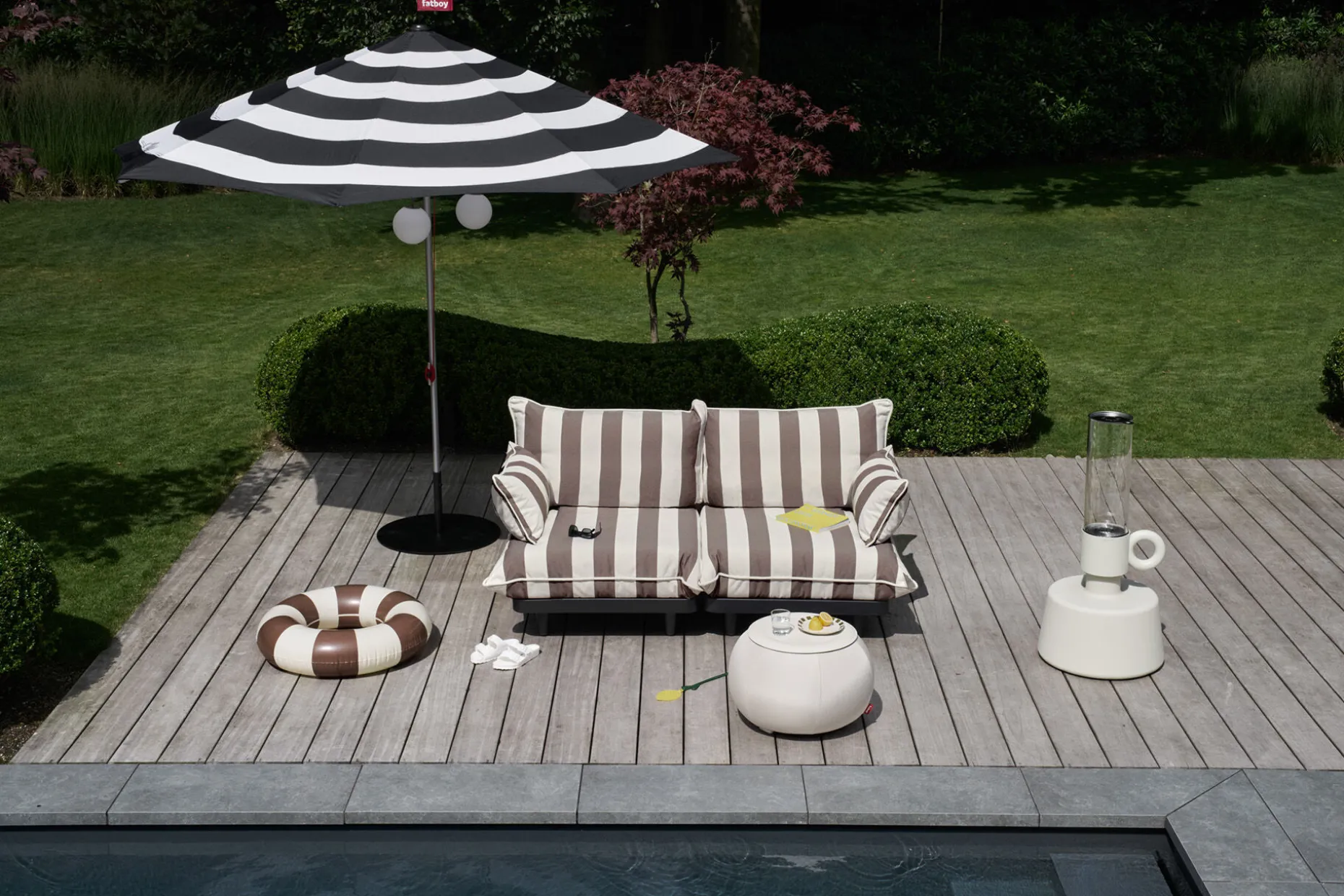 Paletti Hocker Hocker modulaire d’extérieur, marron, 100x100x45 cm