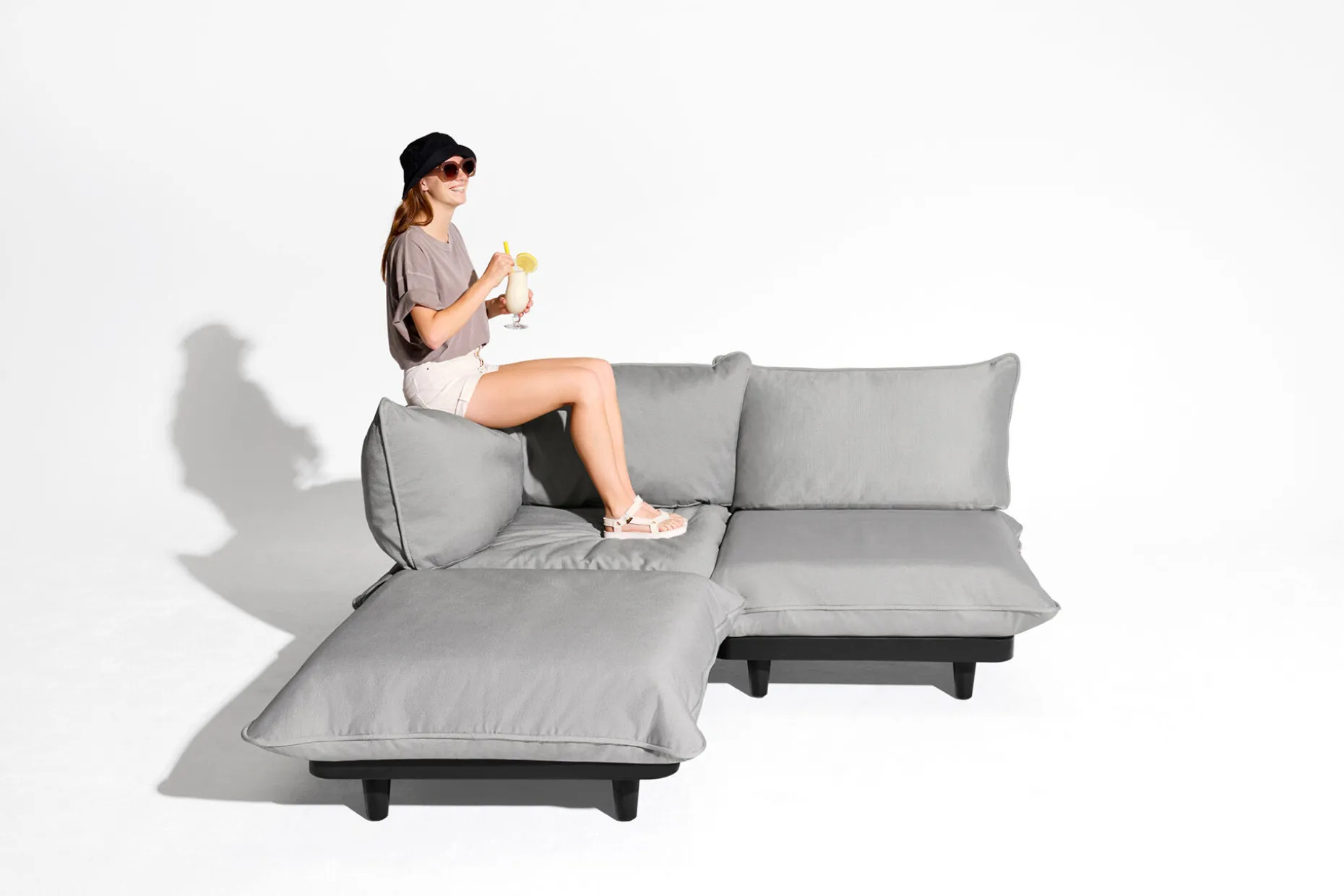 Paletti Seat Royal Canapé modulable, gris, 100x100x90 cm
