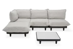 Paletti Set Large + Table Ensemble lounge d’extérieur modulaire, 280x190x90 cm