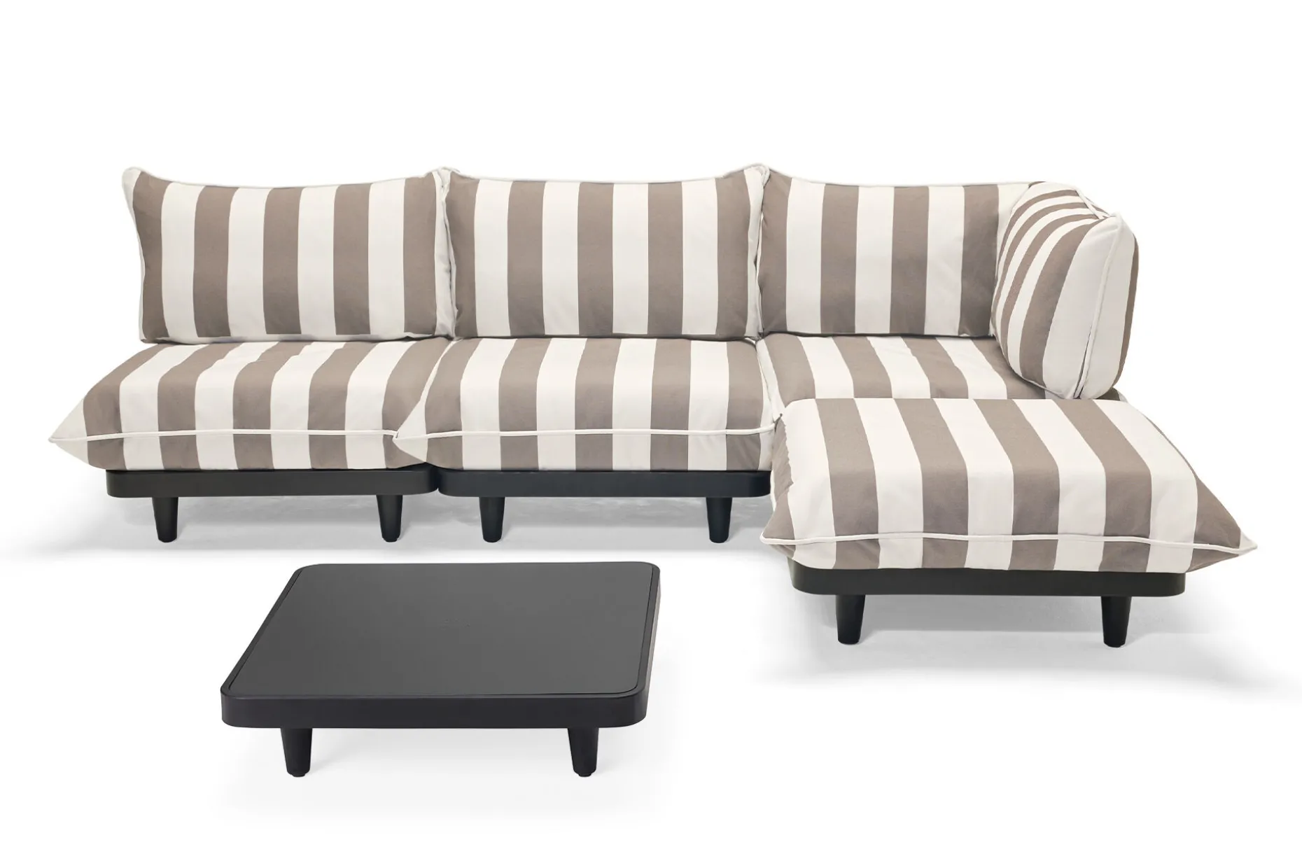 Paletti Set Large + Table Ensemble lounge d’extérieur modulaire, 280x190x90 cm