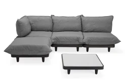 Paletti Set Large + Table Ensemble lounge d’extérieur modulaire, 280x190x90 cm