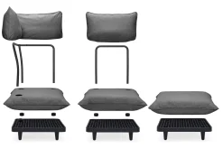 Paletti Set Large + Table Ensemble lounge d’extérieur modulaire, 280x190x90 cm