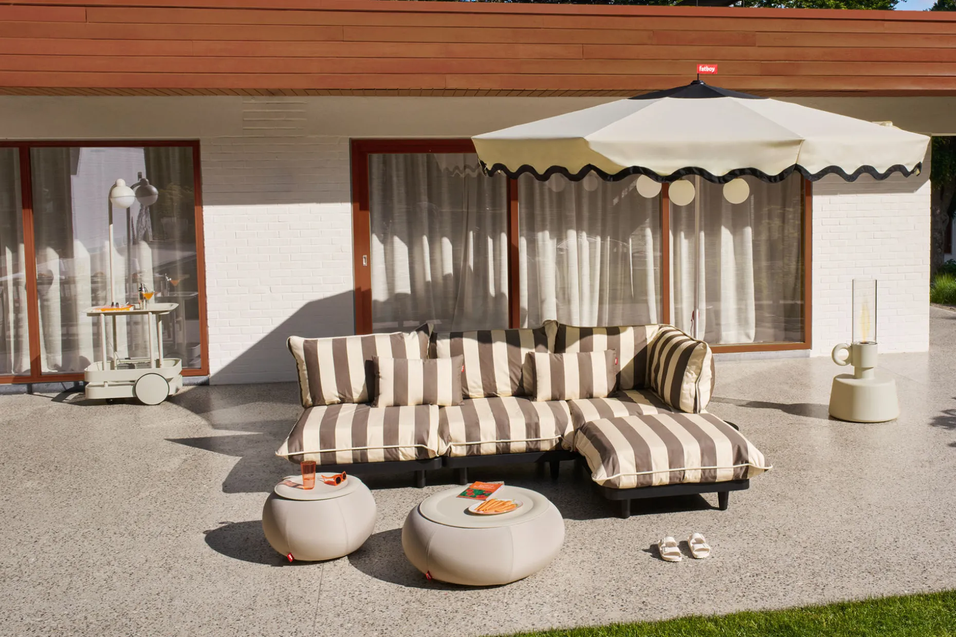 Paletti Set Large Ensemble lounge d’extérieur modulaire, 280x190x90 cm