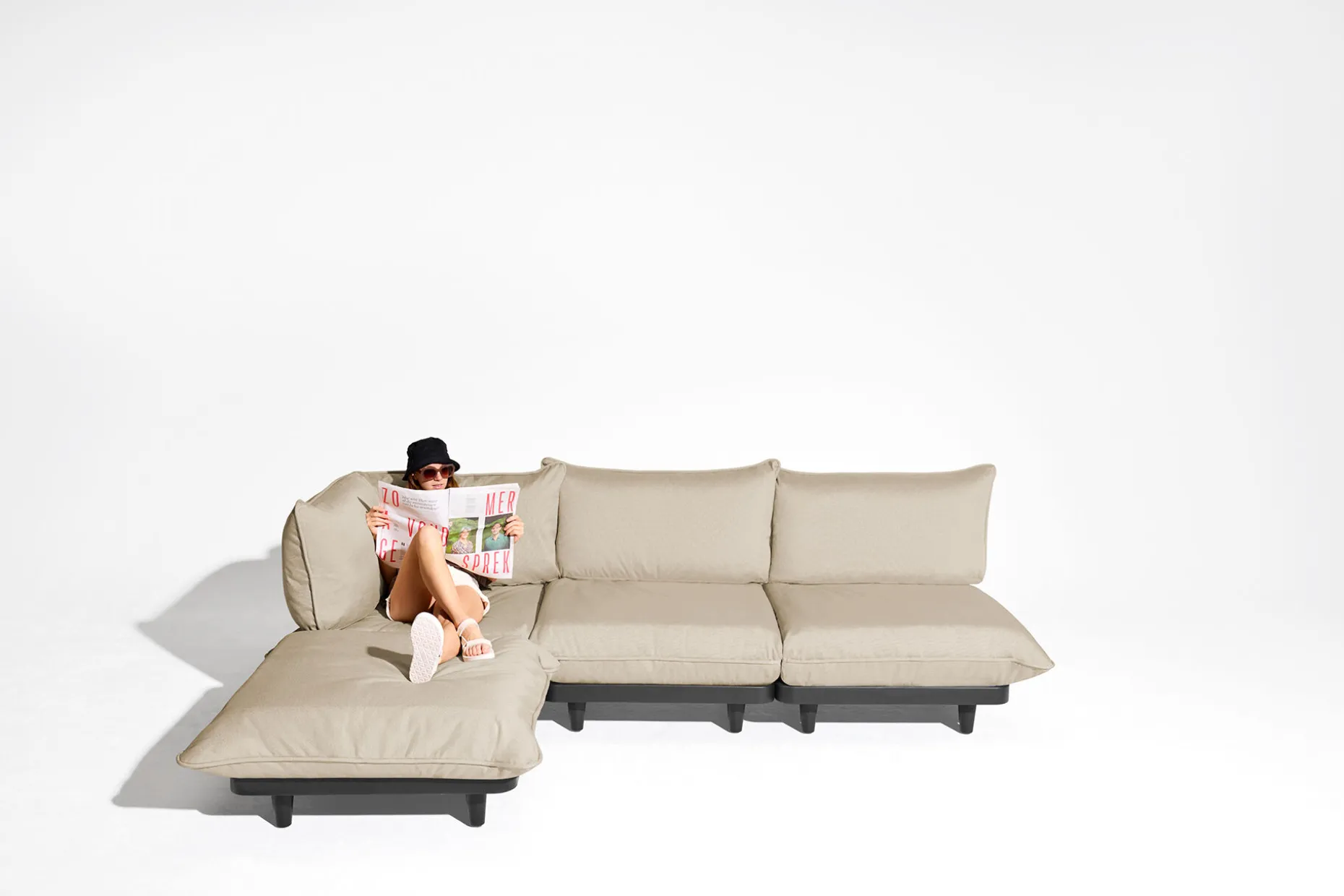 Paletti Set Large Royal Ensemble lounge d’extérieur modulaire, 280x190x90 cm