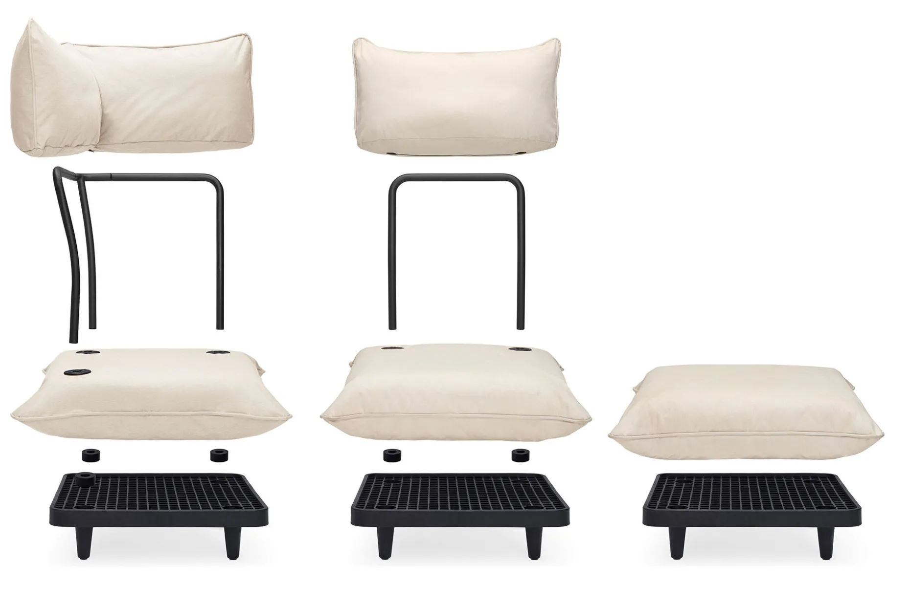 Paletti Set Medium Ensemble lounge d’extérieur modulaire, 190x190x90 cm