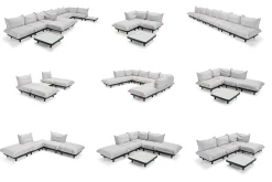 Paletti Set Medium Royal Ensemble lounge d’extérieur modulaire, 190x190x90 cm