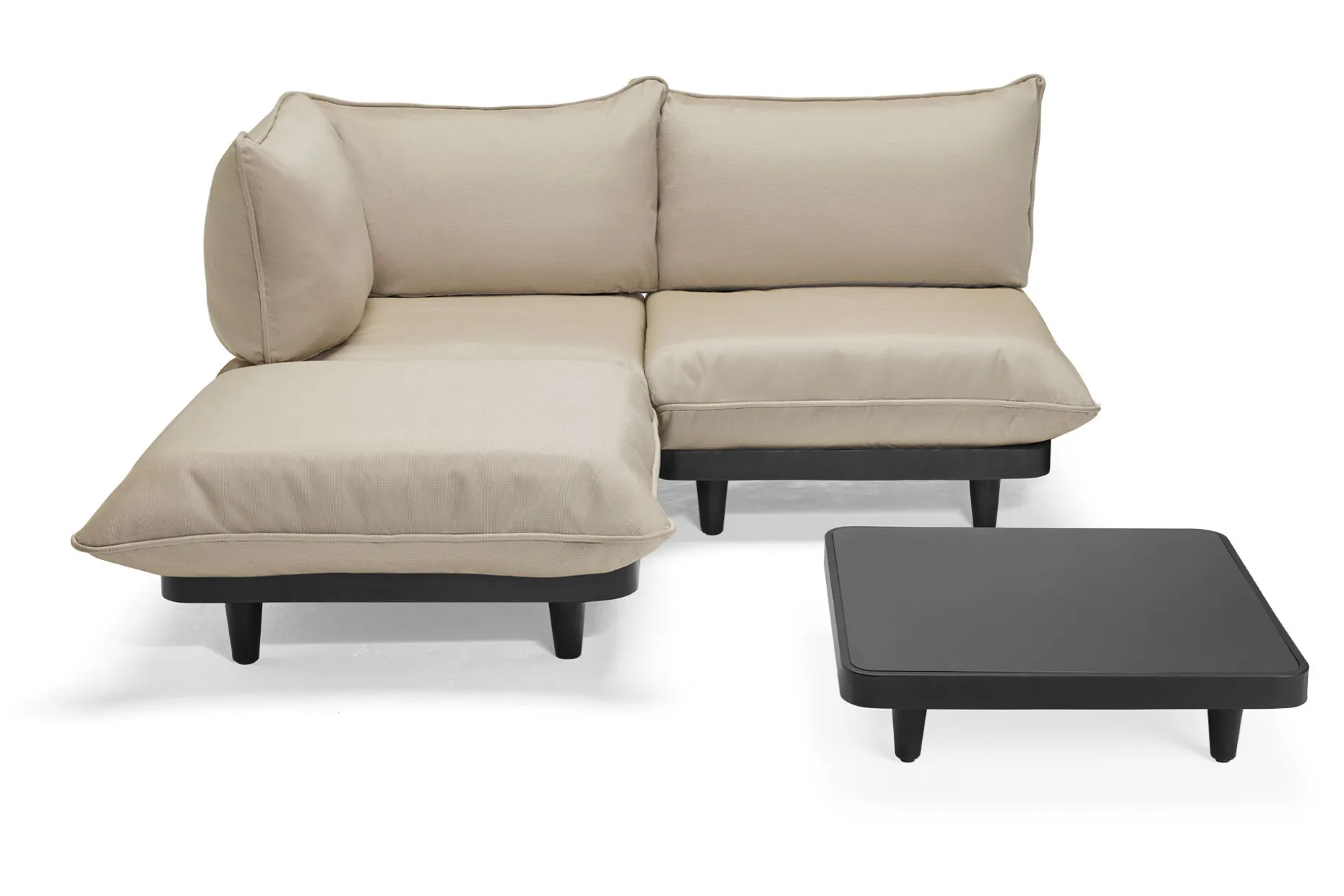 Paletti Set Medium Royal + Table Ensemble lounge d’extérieur modulaire, 190x190x90 cm