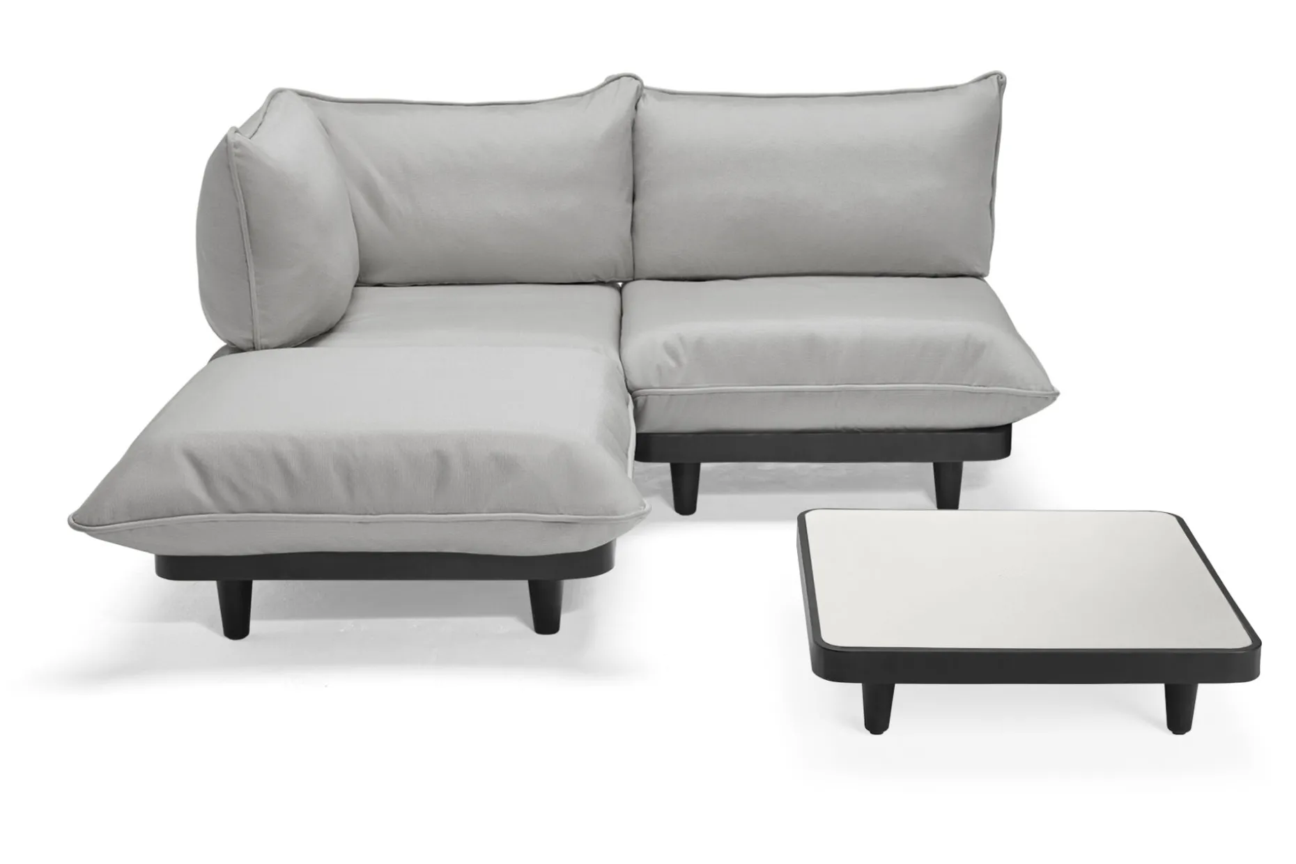 Paletti Set Medium Royal + Table Ensemble lounge d’extérieur modulaire, 190x190x90 cm