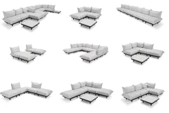Paletti Set Small Ensemble lounge d’extérieur modulaire, 190x100x90 cm