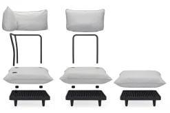 Paletti Set Small Royal Ensemble lounge d’extérieur modulaire, 190x100x90 cm