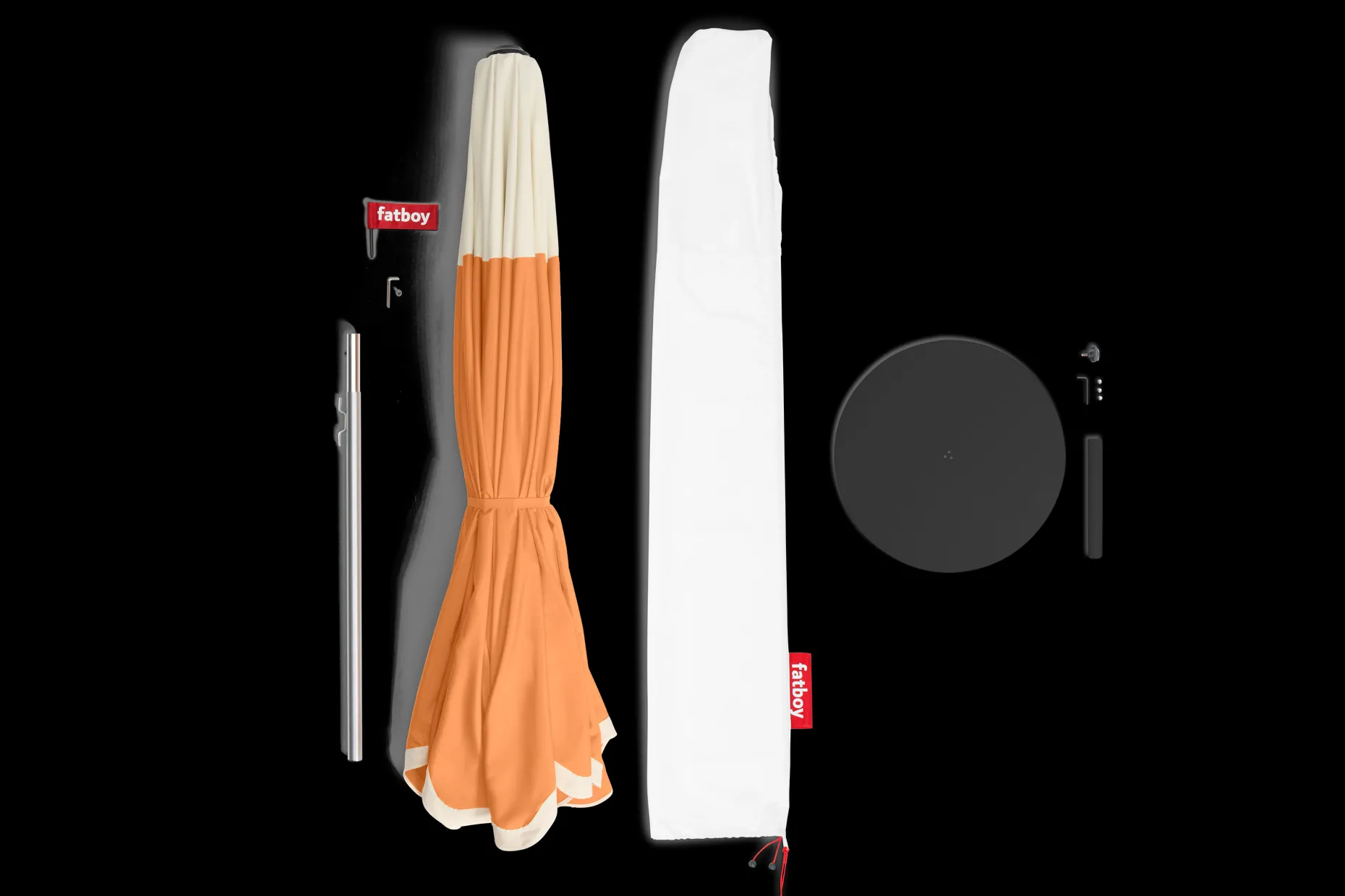 Pensol + Base Black Parasol avec pied, 350x350x280 cm