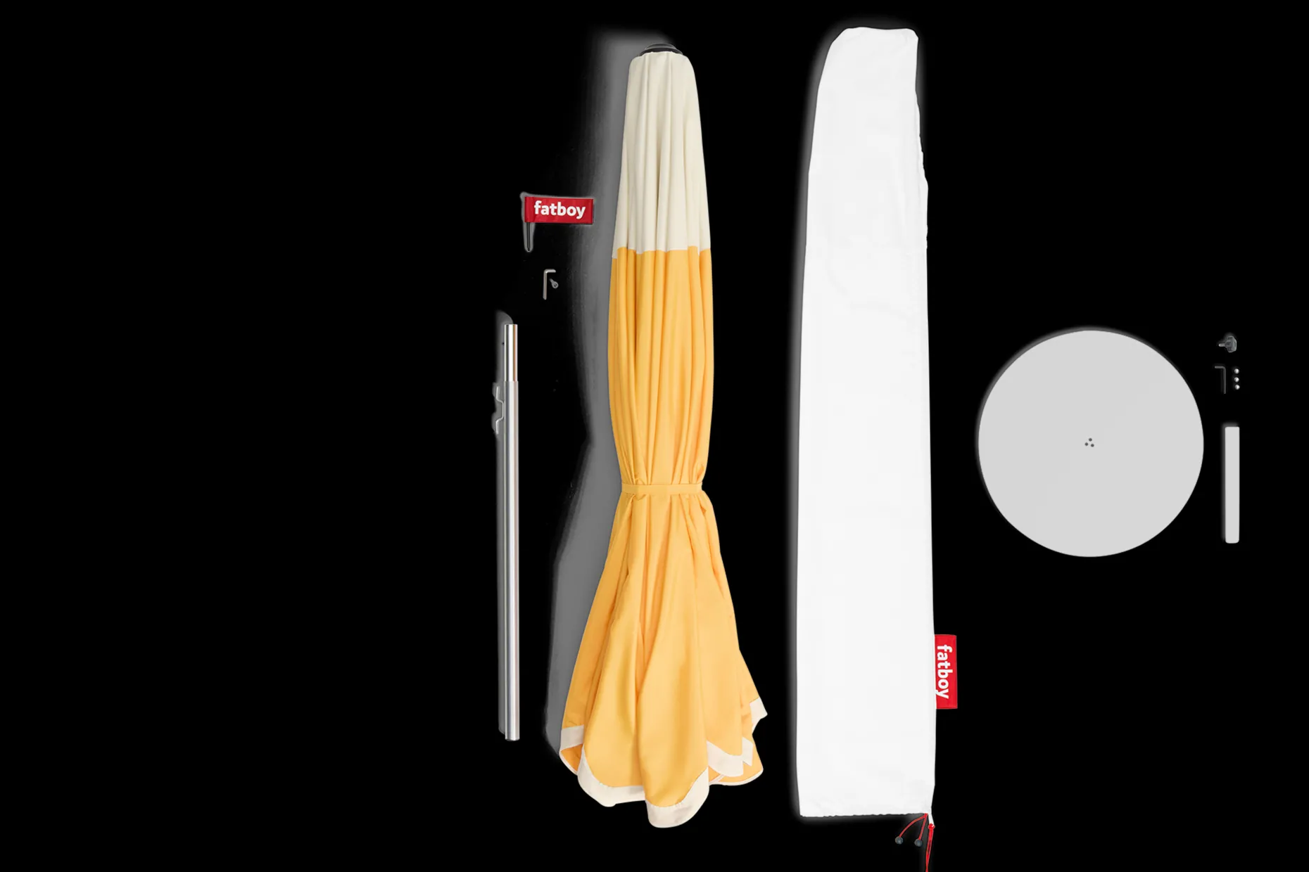 Pensol + Base Light Grey Parasol avec pied, 350x350x280 cm