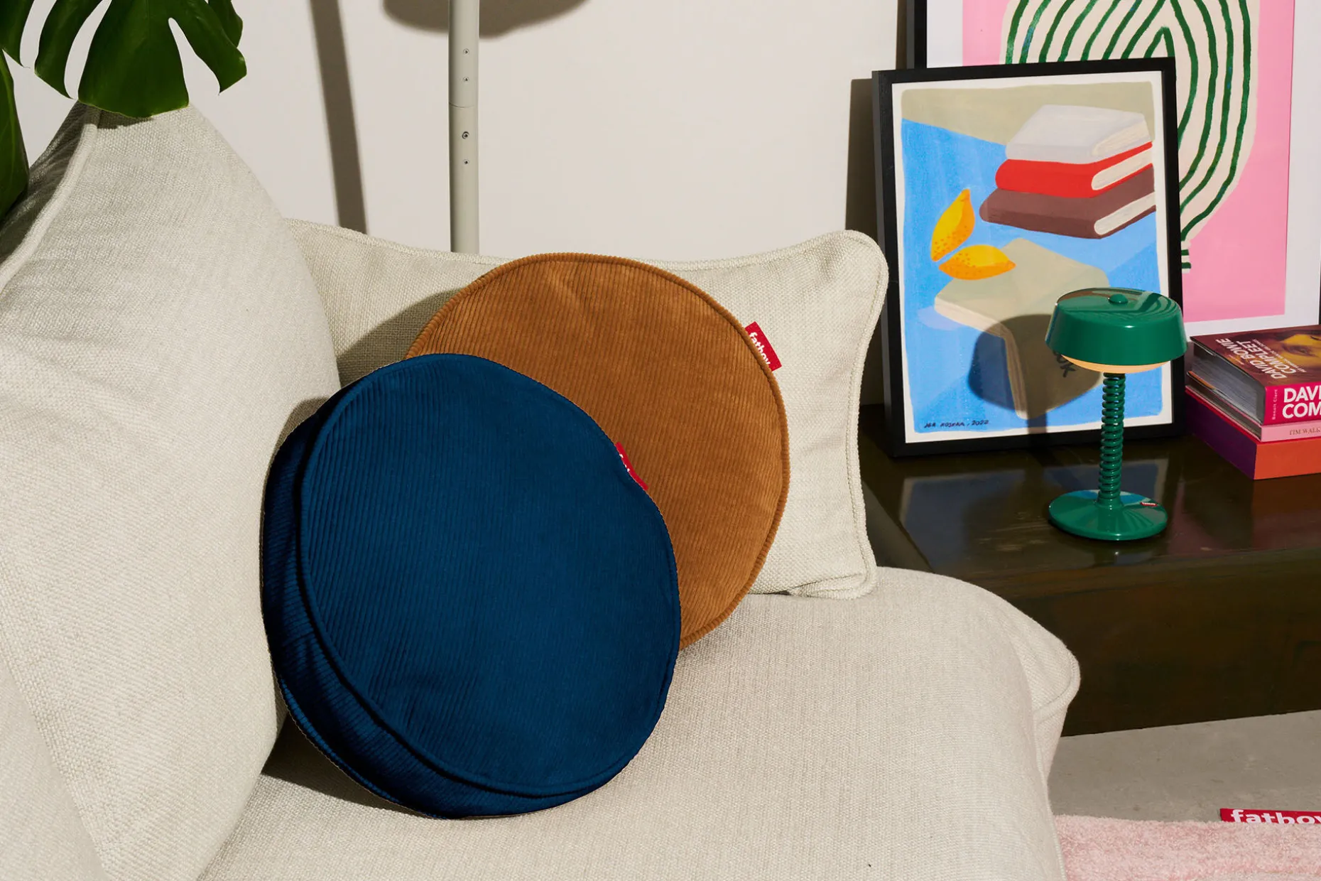 Pill Pillow Cord Coussins décoratifs, bleu, 40x40x7 cm