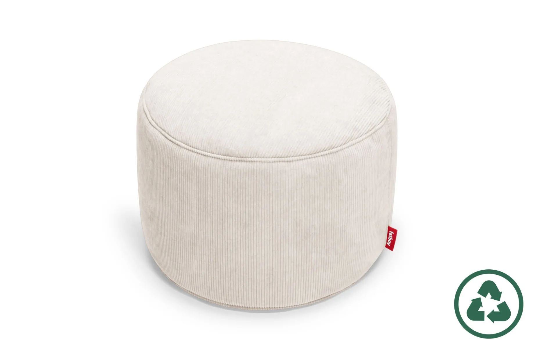Point Cord Pouf en velours côtelé, beige, 50x50x35 cm
