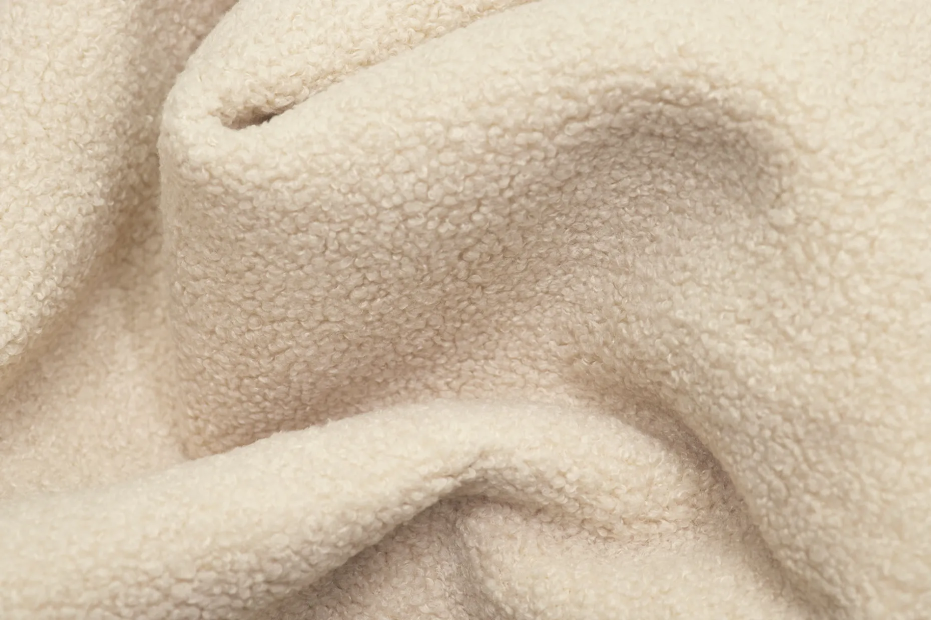 Point Large Sherpa Grand pouf d’intérieur, beige, 70x70x40 cm