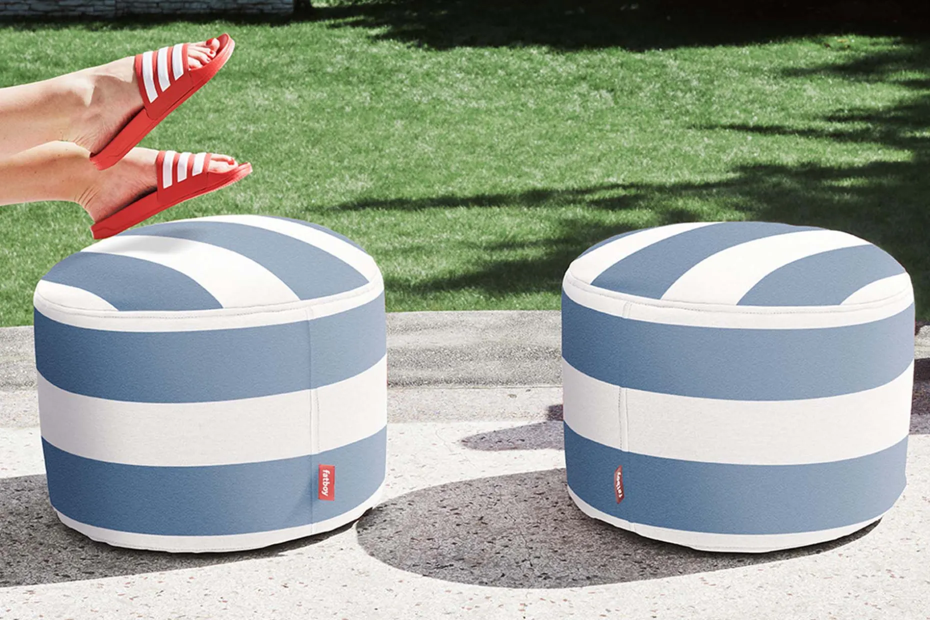 Point Outdoor Pouf d’extérieur, blanc, 50x50x35 cm