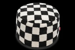 Point Teddy Chess Pouf en peluche, beige, 50x50x35 cm