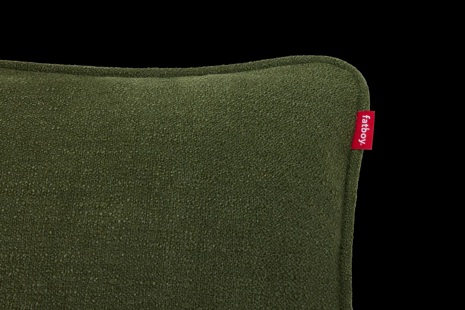 Puff Pillow Boucle Coussin décoratif, vert, 65x24 cm