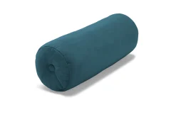 Puff Rolster Pillow Velvet Coussin décoratif, bleu, 65x24 cm
