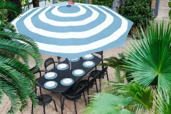 Stripesol + Base Black Parasol avec pied, 350x350x280 cm
