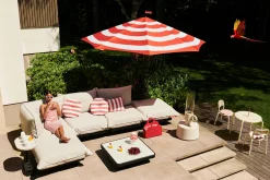 Stripesol + Base Black Parasol avec pied, 350x350x280 cm