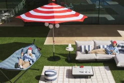 Stripesol + Base Black Parasol avec pied, 350x350x280 cm
