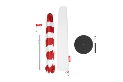 Stripesol + Base Black Parasol avec pied, 350x350x280 cm