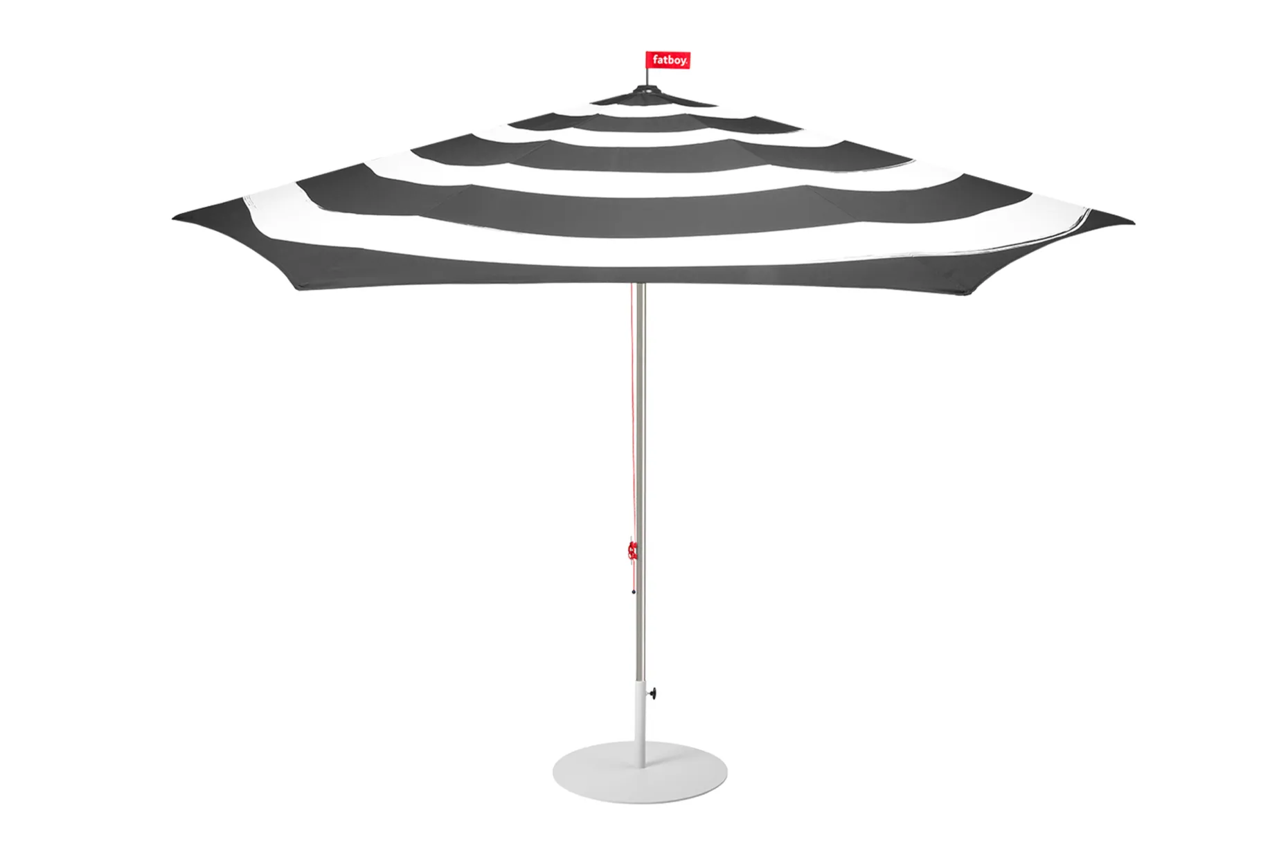 Stripesol + Base Light Grey Parasol avec pied, 350x350x280 cm