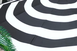 Stripesol 350 cm Parasol, black, 350x350x280 cm