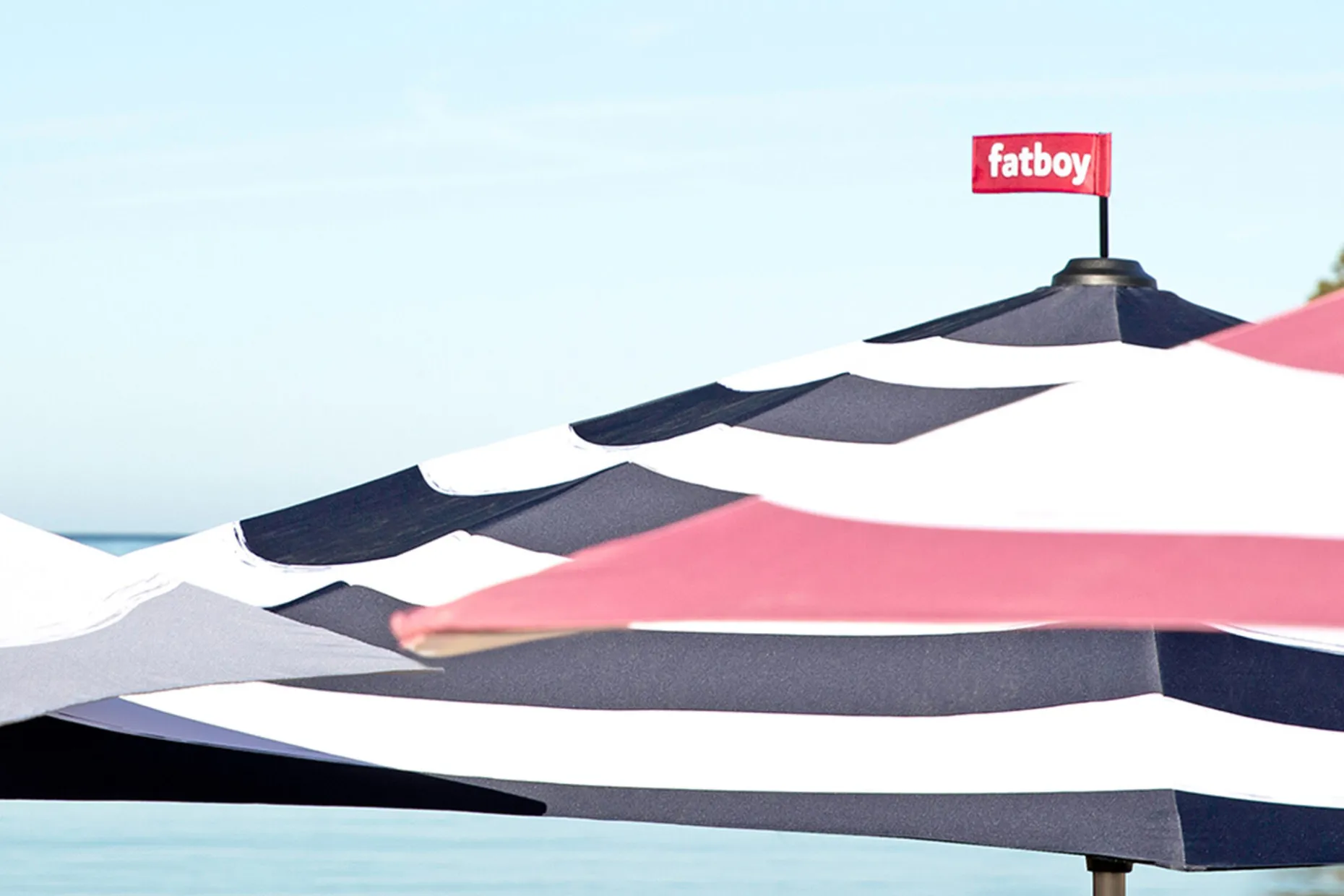 Stripesol 350 cm Parasol, black, 350x350x280 cm
