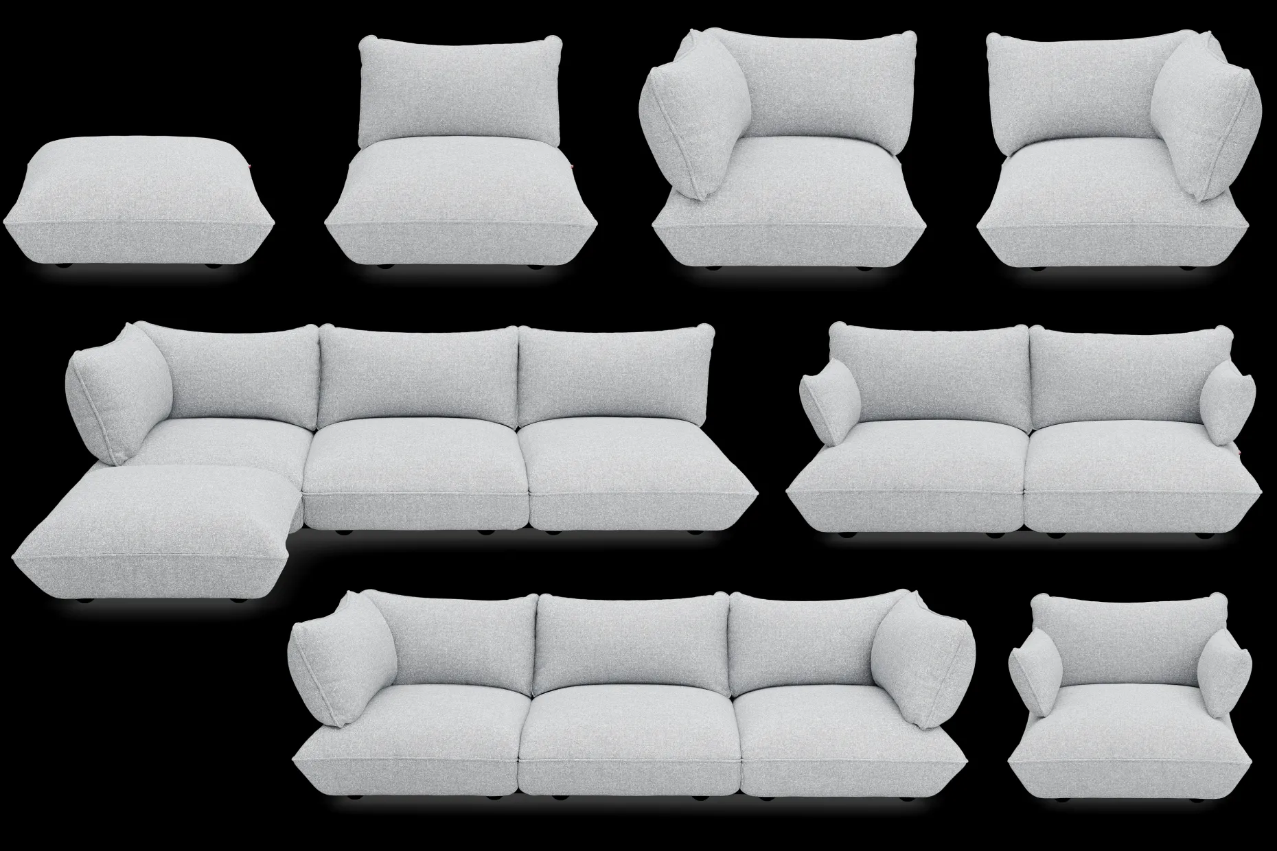 Sumo Armrest Boucle Accoudoir, gris, 65x25x35 cm