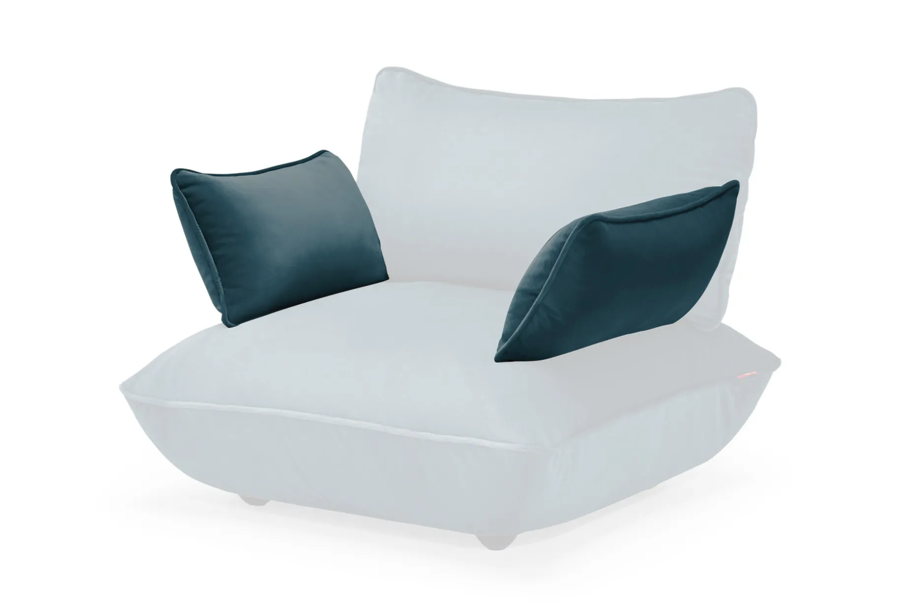 Sumo Armrest Velvet Accoudoir, bleu, 69x35 cm