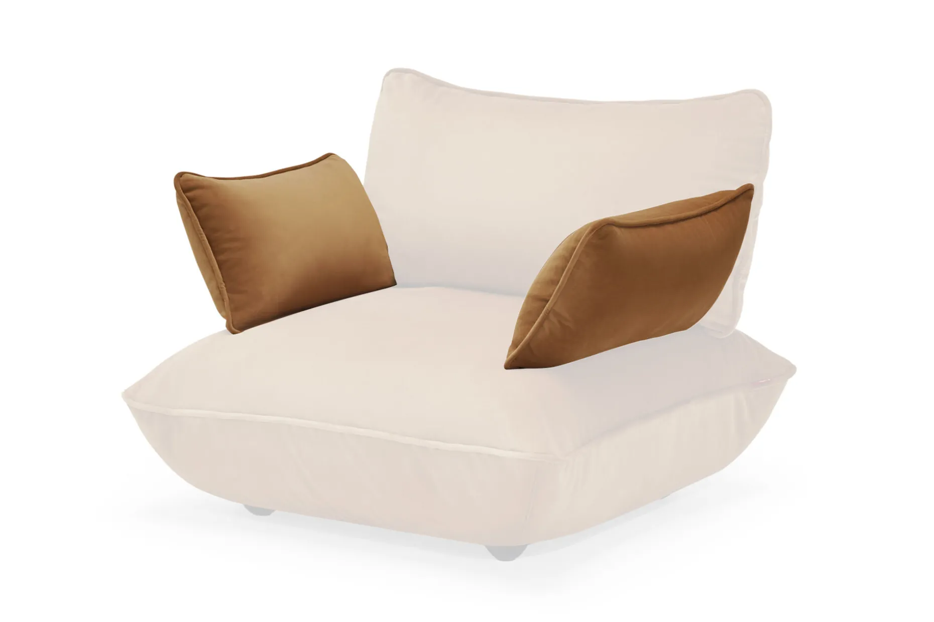 Sumo Armrest Velvet Accoudoir, marron, 69x35 cm