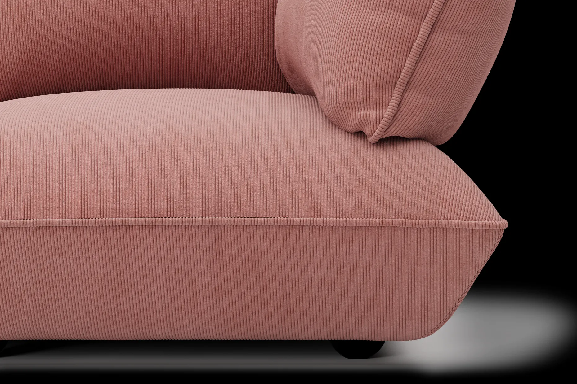 Sumo Corner Seat Right Cord Corner Seat, rose, 108x108x90 cm
