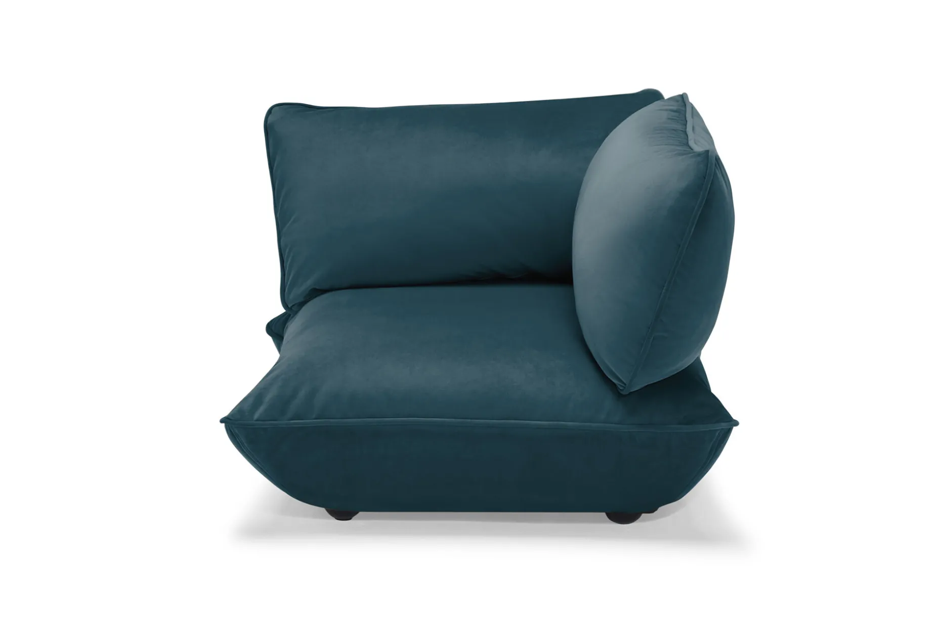 Sumo Corner Seat Velvet Corner Seat, bleu, 108x108x90 cm